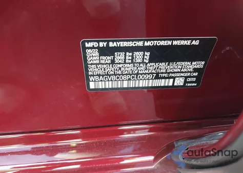 2023 BMW M850I Gtan Coupe xDrive из США, поврежденный, VIN WBAGV8C08PCL00997